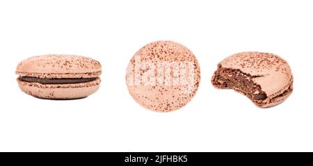 Macaroons isolated on white background, clipping path, full depth of field Stock Photo