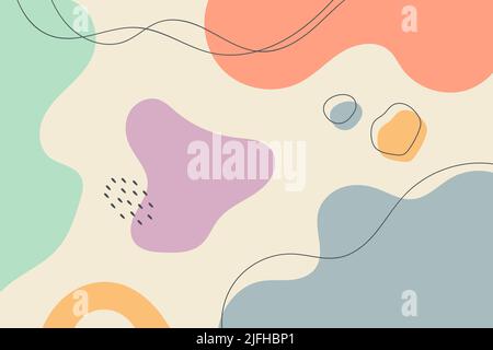Abstract background. Hand drawing various shapes and doodle objects. Trendy modern contemporary vector illustration Stock Vector