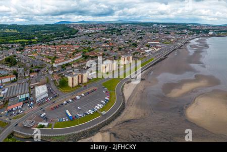 Aerial view from drone of Kirkcaldy in Fife, Scotland, UK Stock Photo