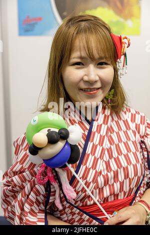 Tours, France. 03 July 2022. Ayami Michelle at the Japan Tours Festival in Tours France. A popular comic and Japanese arts festival in central France. The convention is a showcase for all things related to the Japanese anime and manga pop-culture. Julian Elliott News Photography Stock Photo