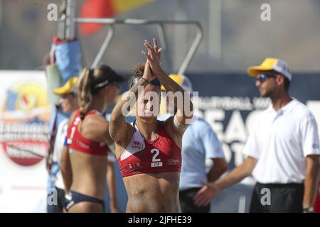 Giardini Naxos, Italy. 03rd July, 2022. Volleyball World Beach Pro Tour final women Scampoli (Italy) during Volleyball World Beach Pro Tour 2022, Beach Volley in Giardini Naxos, Italy, July 03 2022 Credit: Independent Photo Agency/Alamy Live News Stock Photo