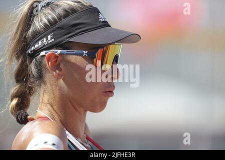 Giardini Naxos, Italy. 03rd July, 2022. Volleyball World Beach Pro Tour final women Bianchin (Italy) during Volleyball World Beach Pro Tour 2022, Beach Volley in Giardini Naxos, Italy, July 03 2022 Credit: Independent Photo Agency/Alamy Live News Stock Photo