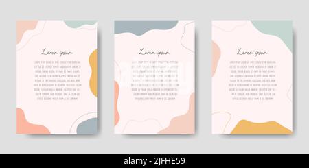 Collection of wedding invitation card templates with hand drawn design styles. Vector Illustration Stock Vector
