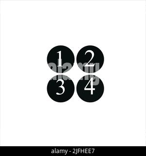 Numbers colourful set in normal style. Vector elements illustration template for web design card. Sticker icon Stock Vector