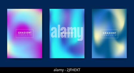 Collection of colorful gradient background templates. Vector illustration. Stock Vector