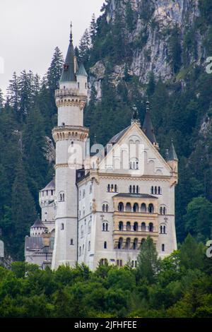 Hohenschwangau, Germany, July 27, 2021. Neuschwanstein Castle built by order of King Ludwig II of Bavaria between 1869 and 1886, it is today the most Stock Photo