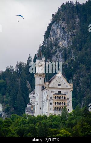 Hohenschwangau, Germany, July 27, 2021. Neuschwanstein Castle built by order of King Ludwig II of Bavaria between 1869 and 1886, it is today the most Stock Photo