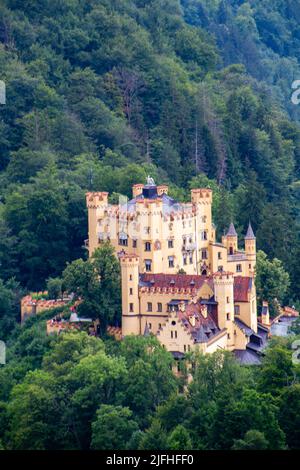 Hohenschwangau, Germany, July 27, 2021. Hohenschwangau Castle sits directly across from Neuschwanstein Castle. Stock Photo