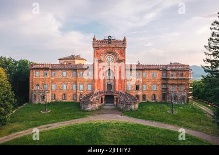 Aerial Photo of the Exterio of the Castle of Sammezzano in Italy Stock Photo