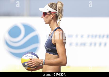 Giardini Naxos, Italy. 03rd July, 2022. Volleyball World Beach Pro Tour final women Cools (Belgium) during Volleyball World Beach Pro Tour 2022, Beach Volley in Giardini Naxos, Italy, July 03 2022 Credit: Independent Photo Agency/Alamy Live News Stock Photo