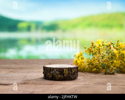 Yellow ripe melon and melon slice isolated on white bright background. Melon is reflected on white glossy surface. Stock Photo