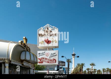 Las Vegas, USA - May 25, 2022: Little White Wedding Chapel  in Las Vegas, USA. Michael Jordan and Joan Collins married in that chapel. Stock Photo