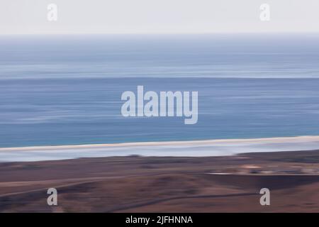 Blurred image lines of land, sea and sky on the coasts of southern Spain Stock Photo