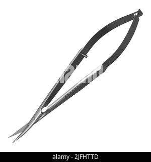 Microsurgical scissors. Surgical tool. Special medical equipment. Vector illustrations Stock Vector