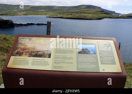 Tourist information board at Bray Head on Valentia Island in County Kerry Stock Photo