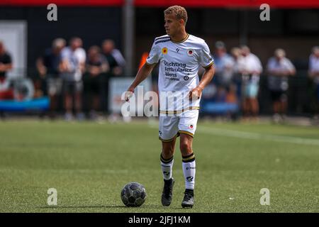RIDDERKERK NETHERLANDS JULY 2 Kenzo Goudmijn of Excelsior scores 2 8 during the Club Friendly match between SV Slikkerveer and Excelsior Rotterdam at Sportpark Reyerpark on July 2 2022 in Ridderkerk N...