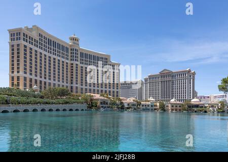 Las Vegas, USA - May 23, 2022:   Bellagio is the luxury hotel and casino located on the Las Vegas Strip. The Bellagio opened October 15, 1998. Stock Photo