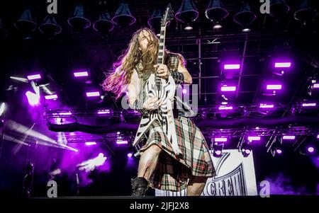 Zakk Wylde performing live with Black Label Society in 2022 Stock Photo