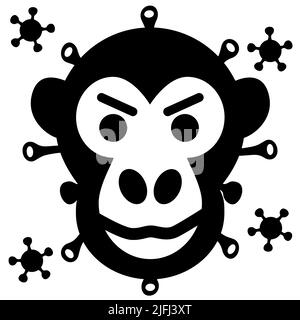 Monkeypox virus outbreak icon. Health monkey pox emergency. Viral dangerous smallpox infection. Medical awareness. Stock Vector