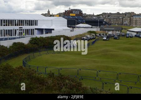 150th Open Golf Tournament St Andrews 2022, The Open Clubhouse, 8 days before tournament Stock Photo