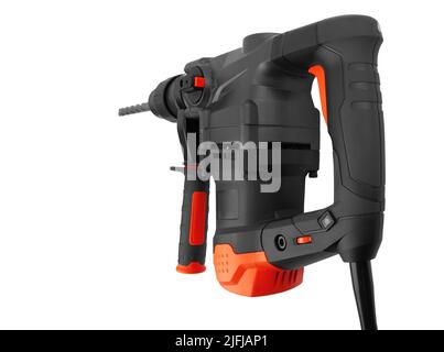 Rotary hammer with a drill isolated on white background Stock Photo