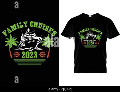 Family, cousin crew, cruises vacation vector typography t shirt design... Stock Vector