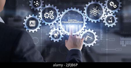 Digital transformation disruption digitalisation innovation technology concept Stock Photo