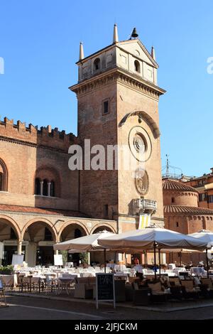 Clock tower, Torre dell'Orologio, Mantova, Mantua Italy Stock Photo