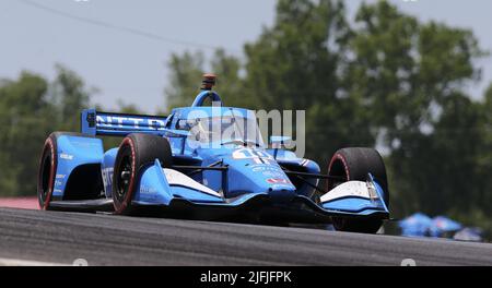 Akron, United States. 03rd July, 2022. Alex Palou (10) drives during the Honda 200 at the Mid Ohio Sports Course in Lexington, Ohio on Sunday, July 3, 2022. Photo by Aaron Josefczyk/UPI Credit: UPI/Alamy Live News Stock Photo