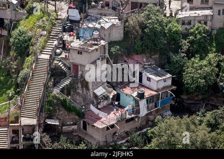 Mexican shanty town aerial Stock Photo