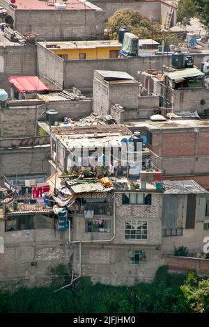 Mexican shanty town aerial Stock Photo