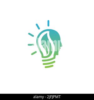 Eco green idea logo designs concept. Creative icon symbol technology logo. Vector illustration EPS.8 EPS.10 Stock Vector