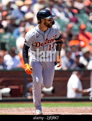 Pittsburgh Pirates' Carlos Santana plays during a baseball game, Wednesday,  May 17, 2023, in Detroit. (AP Photo/Carlos Osorio Stock Photo - Alamy