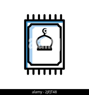 Prayer rug icon. Icon related to islamic religion. Two tone icon style. Simple design editable Stock Vector