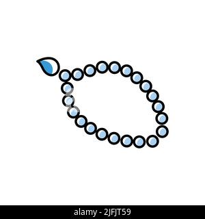 Prayer beads icon. Icon related to islamic religion. Two tone icon style. Simple design editable Stock Vector
