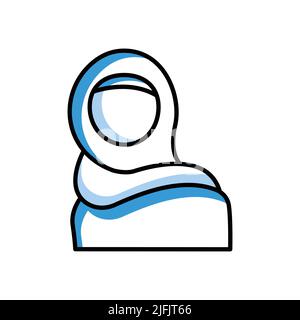 Muslim woman icon. Icon related to religion. Two tone icon style. Simple design editable Stock Vector