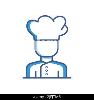 Chef icon. Icon related to profession, restaurant. Two tone icon style. Simple design editable Stock Vector