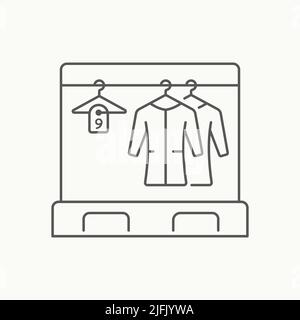 Wardrobe outline icon on white background. Editable stroke. Vector illustration. Stock Vector