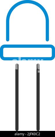 Light-emitting Diode Icon. Editable Bold Outline With Color Fill Design. Vector Illustration. Stock Vector