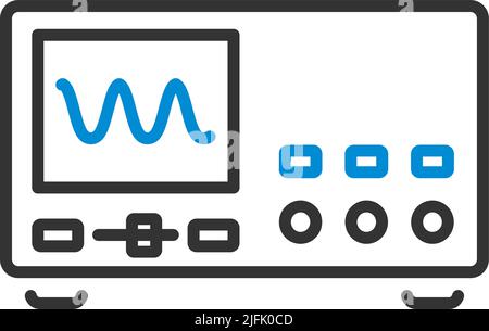 Oscilloscope Icon. Editable Bold Outline With Color Fill Design. Vector Illustration. Stock Vector