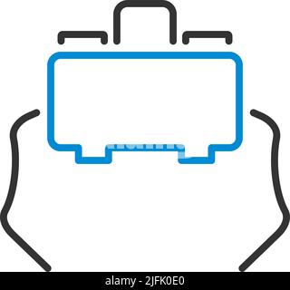 Micro Button Icon. Editable Bold Outline With Color Fill Design. Vector Illustration. Stock Vector