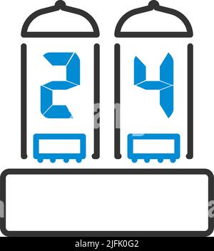Electric Numeral Lamp Icon. Editable Bold Outline With Color Fill Design. Vector Illustration. Stock Vector