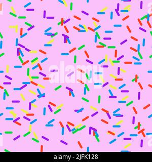 Sprinkles Seamless Pattern - Colorful sprinkles on solid background repeating pattern design. Vector illustration Stock Vector
