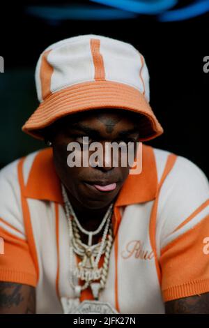 Street style, Kodak Black arriving at Rhude Spring-Summer Menswear 2023  show, held at UPMC, Paris, France, on June 22nd, 2022. Photo by Marie-Paola  Bertrand-Hillion/ABACAPRESS.COM Stock Photo - Alamy