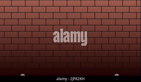 Red brick wall seamless Vector illustration background. Stock Vector