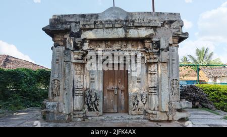 Old Ancient Temple in the Campus of Shree Lakshminarasimha Temple, Haranhalli, Hassan Karnataka, India. Stock Photo