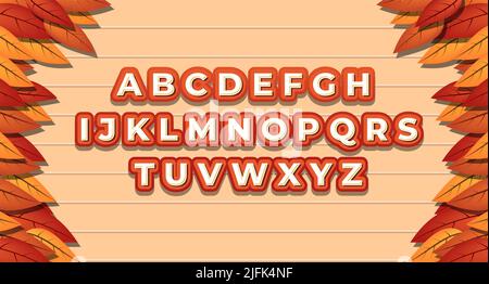 Autumn Text Style Effect Mockup Stock Vector