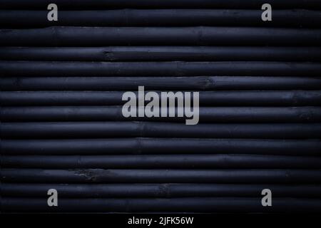 black wood bamboo horizontal for background texture. Stock Photo