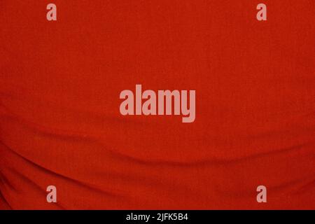 Red wrinkled fabric texture for background Stock Photo
