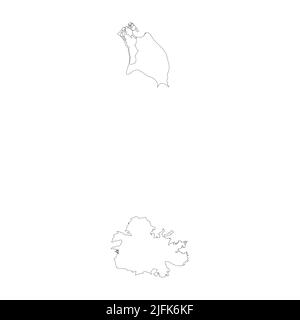Antigua and Barbuda vector country map outline Stock Vector